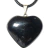 Colar Coração Ônix Preto Pedra Natural Banhado Prata