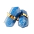 Brinco Micro Bi Ponta Pedra Quartzo Azul Pedra Dourado