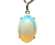 Colar Cabochão Pedra Lua Opalina Prata 950 Garra