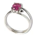 Anel Turmalina Rosa Cabochão Facetado Ajustável Prata 950 na internet