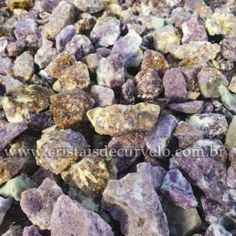 01 Kg Cascalho Bruto Lepidolita Mica 10 a 50mm Tipo B