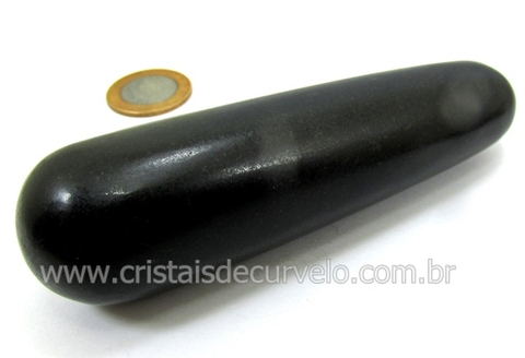 Massageador Roliço Cristal Negro Pra Massagem Terapeutica Pedra Natural Cod 238.0