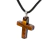 Colar Crucifixo Pedra Olho De Tigre Natural Envolto Prateado na internet