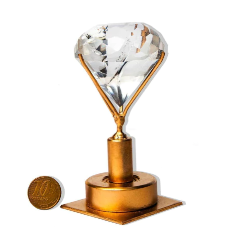 Diamante de Cristal Gigante Lapidação Brilhante 150g 53mm