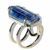 Image of Anel Cianita Azul Montagem Garra Prata 950 20 a 30mm