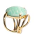 05 Anel Cabochão Oval Pequeno Amazonita Natural Dourado na internet