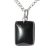 01 Pingente Nlux Retângulo Obsidiana Negra Prata 950 Pino