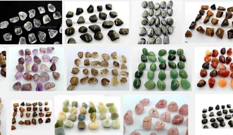 10 Jogo de Runas Misto Alfabeto Antiga Europa Viking 25 Pedras Natural ATACADO