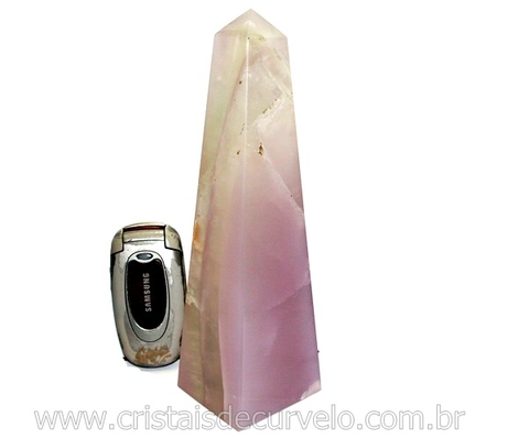 OBELISCO FLUORITA Pedra Grande Lapidada Natural de Garimpo Cod 1.054