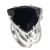Anel Prata 950 Obsidiana Negra Trillion Aro Ajustável - comprar online