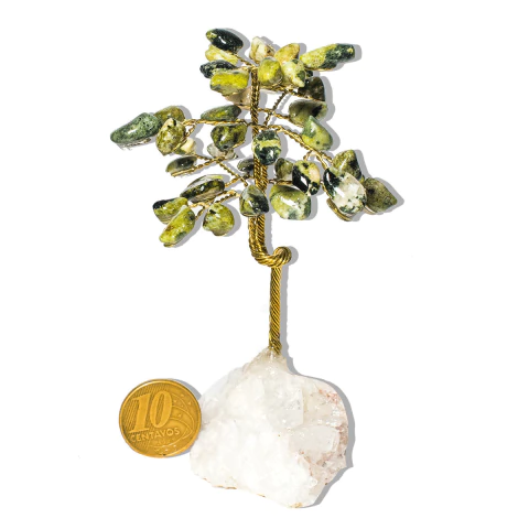 01 Árvore Da Felicidade Jadeita na Drusa Pedra Natural