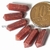 05 Micro Pontinhas Bi Ponta Quartzo Vermelho 15mm pra montar joia