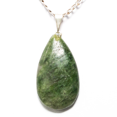 03 Pingente Gota Epidoto Verde Natural Montagem Pino Prateada Atacado