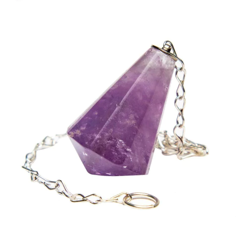 Pêndulo Pedra Ametista Piramidal Lapidado Invertido