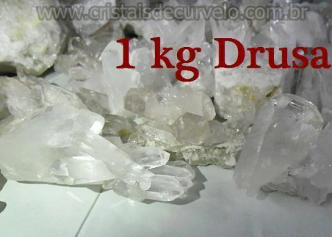 01 KG De Pequenas Drusas de Cristal Pontas Quartzo EXTRA ATACADO