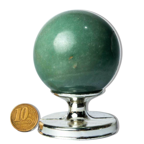 01 Esfera Quartzo Verde Natural 6 a 7cm 300 a 400g Tipo B