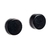 Brinco Button Pedra Obsidiana Negra Tarraxa Banho Dourado