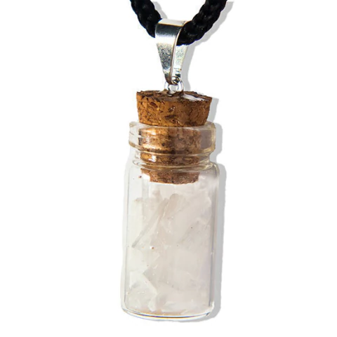 Amuleto Para Proteção e Purificação Prateado Selenita Branca