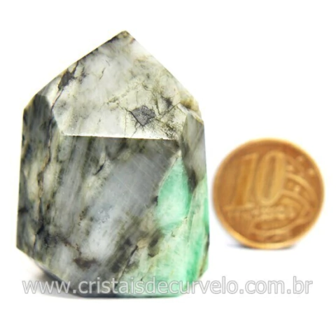 Ponta Esmeralda Incrustado no Xisto Pedra Natural Cod 127173