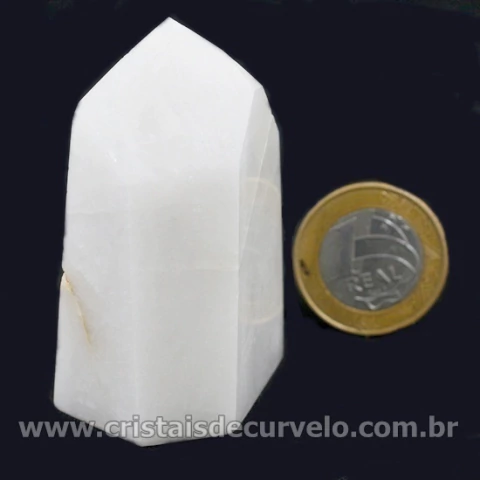 Ponta Quartzo Leitoso Lapidado Gerador Sextavado Cod 127058