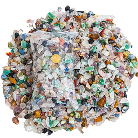 3 kg Misto Sortido PP Pedra Rolado Aprox 3 a 9 mm Classe B