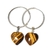 Brinco Argola Coração Pedra Olho de Tigre Natural Prata 925 - buy online