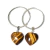 Brinco Argola Coração Pedra Olho de Tigre Natural Prata 925 - comprar online
