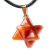 Colar Merkabah Quartzo Laranja Pedra Natural Pino Dourado
