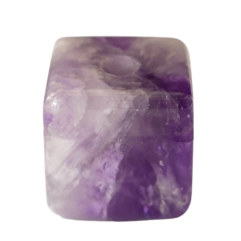 Colar Pedra Cubo Ametista Difusor Aromaterapia Ranhurado