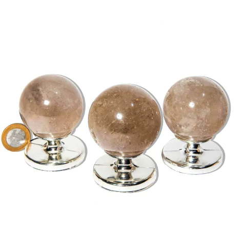 1 Kg Esferas de Fumê Bola Quartzo Esfumaçado Natural ATACADO