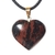 Colar Coração Obsidiana Mahogany Pedra Natural Dourado