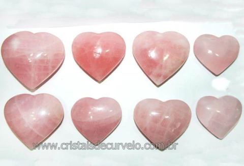10 Coração Pedra Quartzo Rosa Natural 4.7 a 6.5cm ATACADO