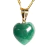 Colar Mini Coração Quartzo Verde Pedra Natural Dourado - comprar online