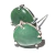 Brinco Topinho Pedra Quartzo Verde Natural Gota Prata 950