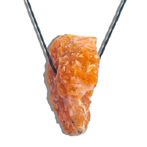 05 Calcita Laranja Pedra Bruta Natural Furo Vazado No Centro