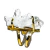 Anel Drusa Cristal Pedra Natural Garra Aro Ajustável Dourado - comprar online