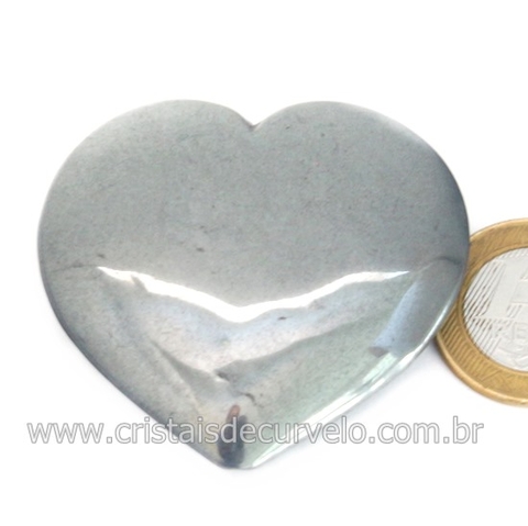 Coração Hematita Pedra Natural Lapidação Manual Cod 134939