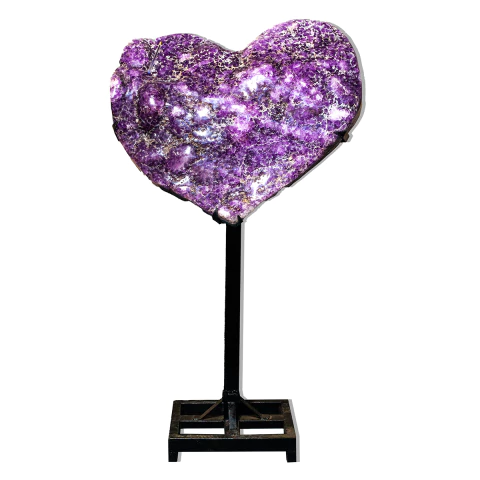 Coração Drusa Ametista Gigante Polido na Base 88kg 73cm