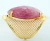 Anel Tela Pedra Quartzo Rosa Navete Armação de Luxo Elegante Ajustavel Dourado AC1255 - Distribuidora CristaisdeCurvelo