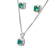 Conjunto Fino Nlux Brilhante Esmeralda Zircônia na Prata 925 - comprar online