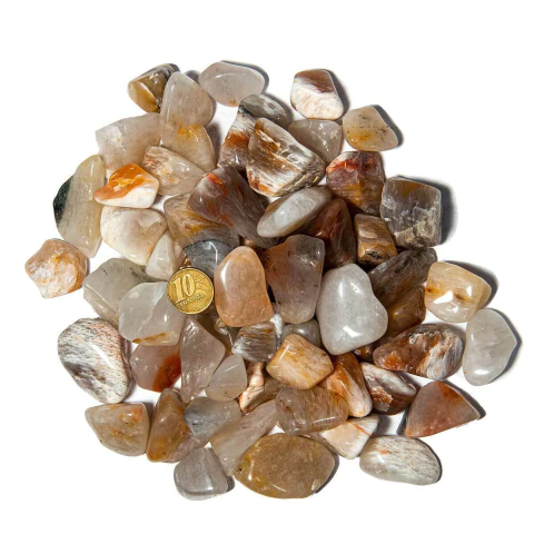 1 kg Aragonita Raio Laranja Rolado Natural M 20 a 35mm Tipo B