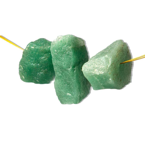 03 Cascalho Quartzo Verde Natural Furo Central 20 a 30mm