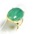 Anel Aventurina Verde Oval Pedra Natural Dourado Ajustável - online store