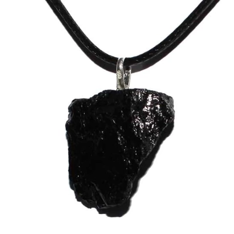 03 Pingente Turmalina Preta Bruto Natural Prata 950 ATACADO