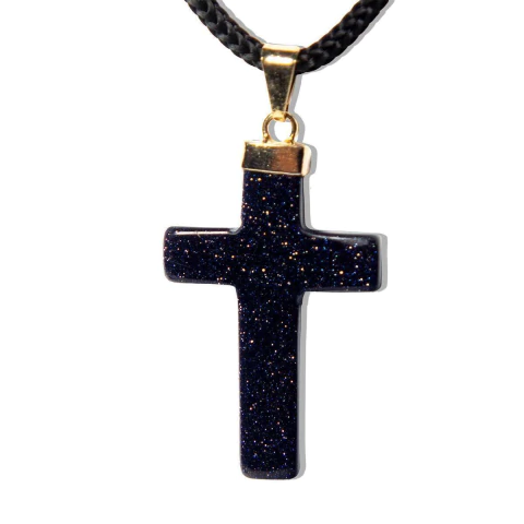 Colar Crucifixo Pedra Estrela Montagem Envolto Dourado