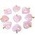 10 Pingente Coração Quartzo ROSA Pedra Quartzo Dourado Atacado - comprar online