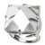 Anel Piramide Cristal Pedra Natural Prata 950 Aro Ajustável