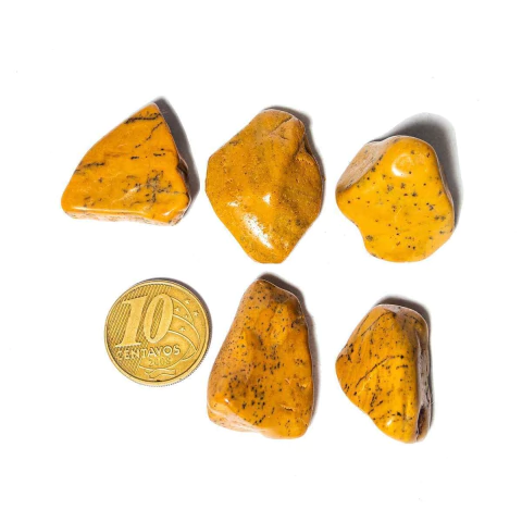 05 Jaspe Amarelo Rolado Pedra G 30 a 45mm Classe A