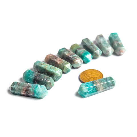 10 Bi Terminado 25mm Aventurina Azul Paraiba Pedra Natural ATACADO