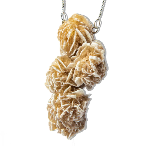 Gargantilha Rosa do Deserto Cordão Veneziana 45cm Prata 925